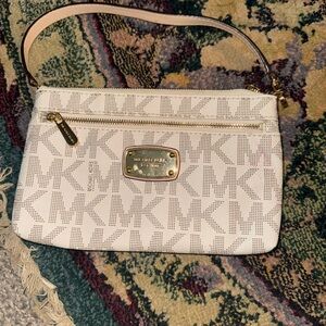 Michael Kors White and Gold Wristlet